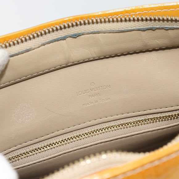 LOUIS VUITTON Monogram Vernis Houston Hand Bag Beige M91004 LV Auth 171247