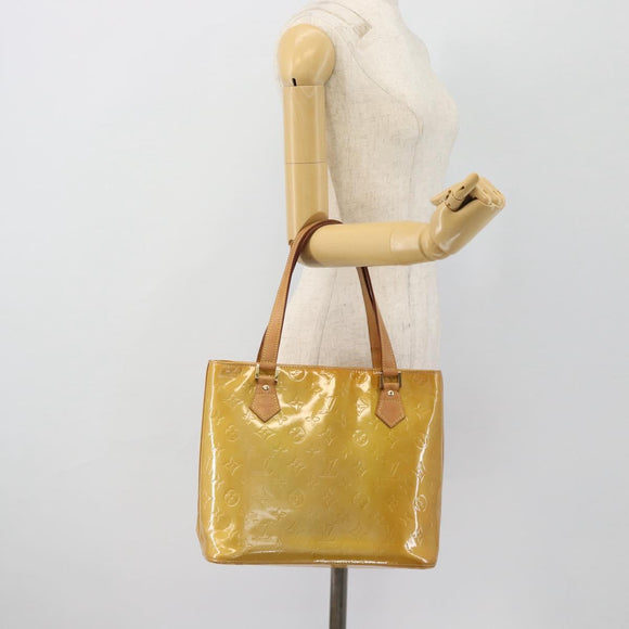LOUIS VUITTON Monogram Vernis Houston Hand Bag Beige M91004 LV Auth 171247