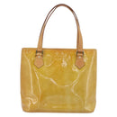 LOUIS VUITTON Monogram Vernis Houston Hand Bag Beige M91004 LV Auth 171247-3