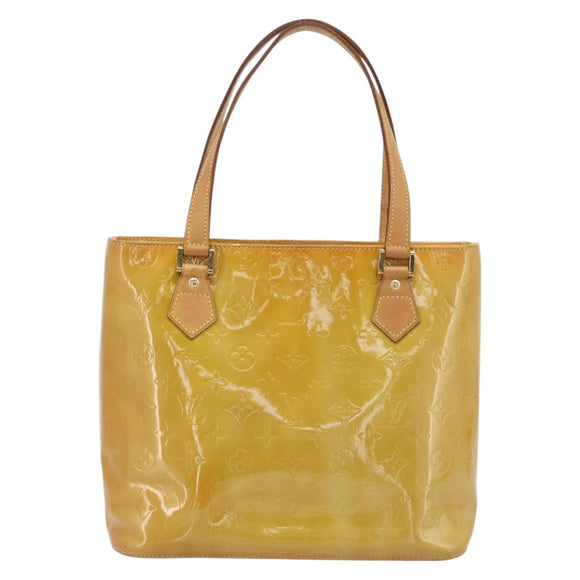 LOUIS VUITTON Monogram Vernis Houston Hand Bag Beige M91004 LV Auth 171247