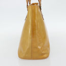 LOUIS VUITTON Monogram Vernis Houston Hand Bag Beige M91004 LV Auth 171247-5