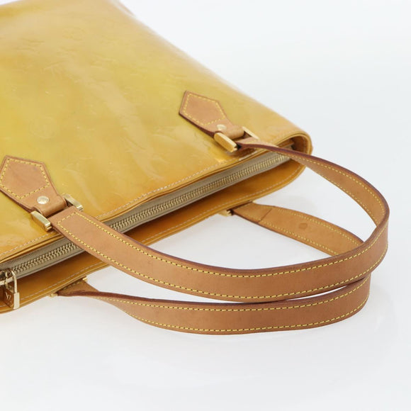 LOUIS VUITTON Monogram Vernis Houston Hand Bag Beige M91004 LV Auth 171247