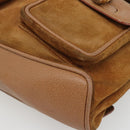 GUCCI Bamboo Backpack Suede Brown Gold 003 2058 0016 Auth 171248-15