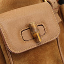 GUCCI Bamboo Backpack Suede Brown Gold 003 2058 0016 Auth 171248-18