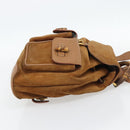 GUCCI Bamboo Backpack Suede Brown Gold 003 2058 0016 Auth 171248-4