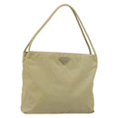 PRADA Tote Bag Nylon Khaki Silver Auth 171253A-1