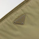 PRADA Tote Bag Nylon Khaki Silver Auth 171253A-14