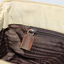 PRADA Tote Bag Nylon Khaki Silver Auth 171253A-19