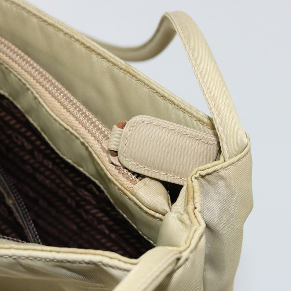 PRADA Tote Bag Nylon Khaki Silver Auth 171253A