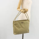 PRADA Tote Bag Nylon Khaki Silver Auth 171253A-25