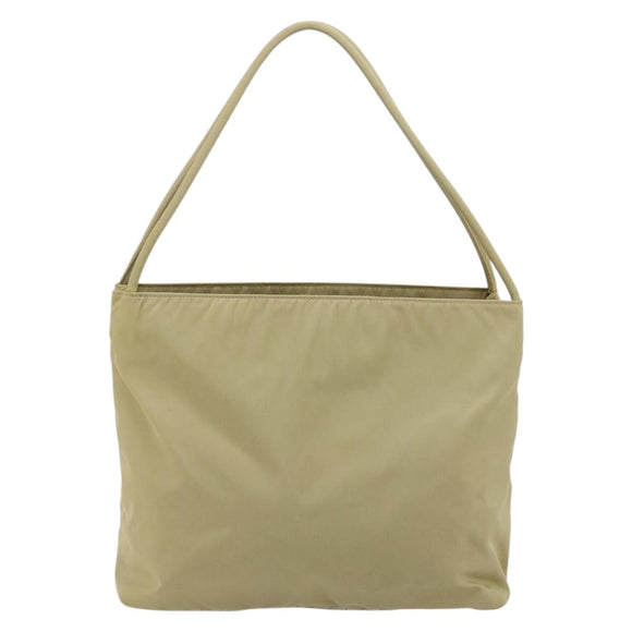 PRADA Tote Bag Nylon Khaki Silver Auth 171253A