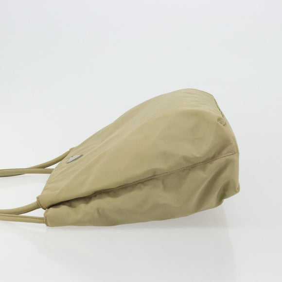 PRADA Tote Bag Nylon Khaki Silver Auth 171253A