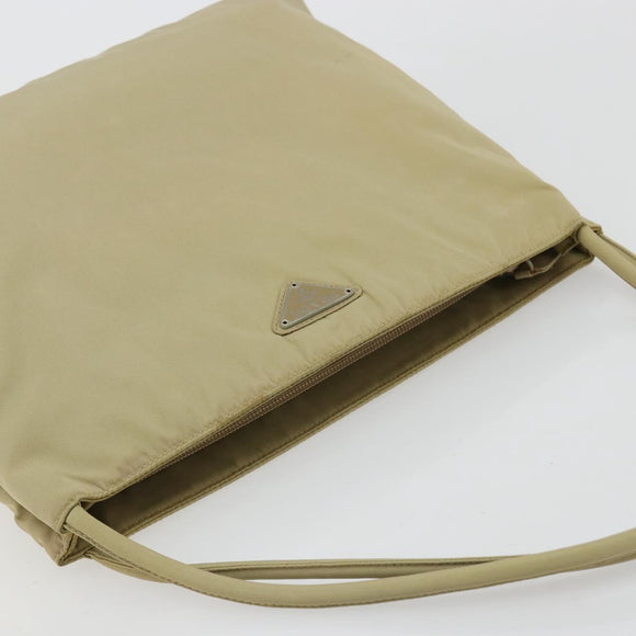 PRADA Tote Bag Nylon Khaki Silver Auth 171253A