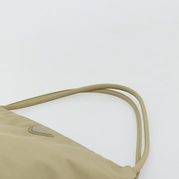 PRADA Tote Bag Nylon Khaki Silver Auth 171253A