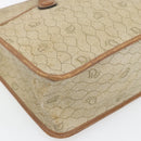 Christian Dior Honeycomb Canvas Hand Bag PVC Beige Gold Auth 171254-14