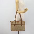 Christian Dior Honeycomb Canvas Hand Bag PVC Beige Gold Auth 171254-20