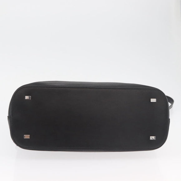 CELINE Hand Bag Leather 2way Black Gold Auth 171255A