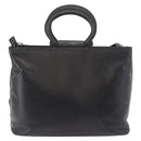 CELINE Hand Bag Leather 2way Black Gold Auth 171255A-3