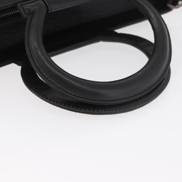 CELINE Hand Bag Leather 2way Black Gold Auth 171255A