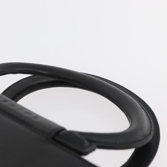 CELINE Hand Bag Leather 2way Black Gold Auth 171255A