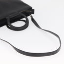 CELINE Hand Bag Leather 2way Black Gold Auth 171255A-9