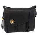 BALLY Shoulder Bag Leather Black Gold Auth 171257A-1