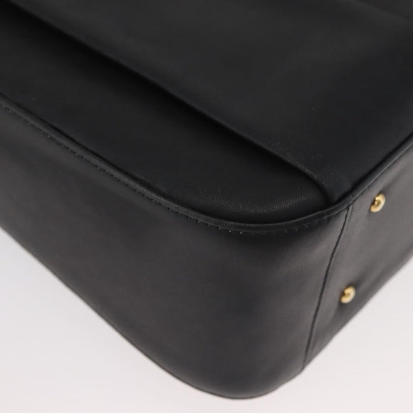 BALLY Shoulder Bag Leather Black Gold Auth 171257A