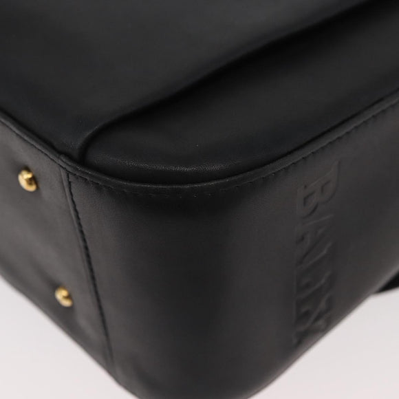 BALLY Shoulder Bag Leather Black Gold Auth 171257A