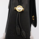 BALLY Shoulder Bag Leather Black Gold Auth 171257A-14
