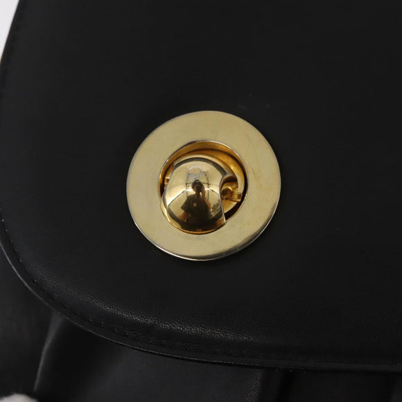 BALLY Shoulder Bag Leather Black Gold Auth 171257A