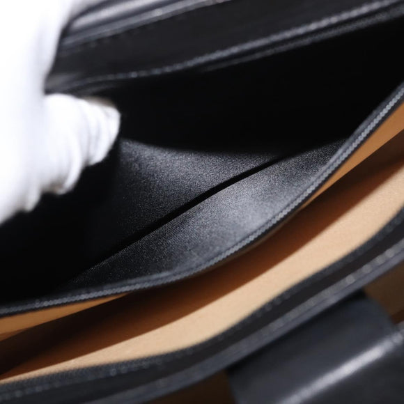 BALLY Shoulder Bag Leather Black Gold Auth 171257A
