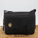 BALLY Shoulder Bag Leather Black Gold Auth 171257A-27