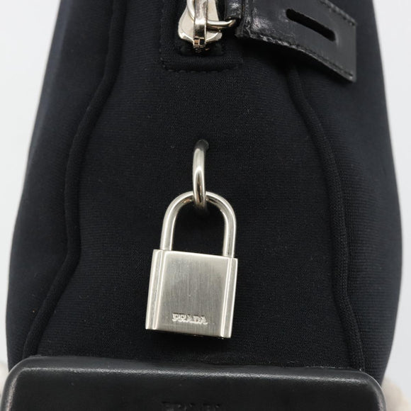 PRADA Sports Tote Bag Nylon Black Silver Auth 171258