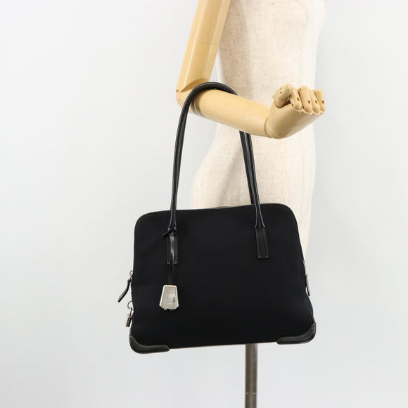 PRADA Sports Tote Bag Nylon Black Silver Auth 171258