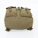 PRADA Rugzak Nylon Khaki Zilver Auth 171259-11