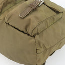 PRADA Rugzak Nylon Khaki Zilver Auth 171259-12
