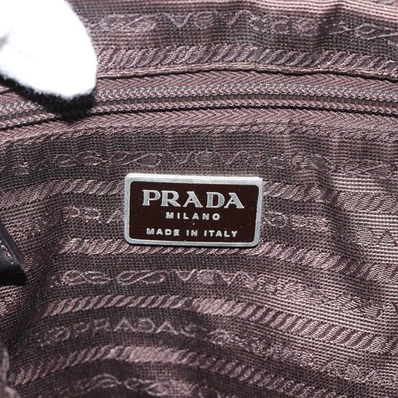 PRADA Rugzak Nylon Khaki Zilver Auth 171259