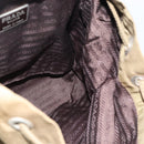 PRADA Rugzak Nylon Khaki Zilver Auth 171259-21