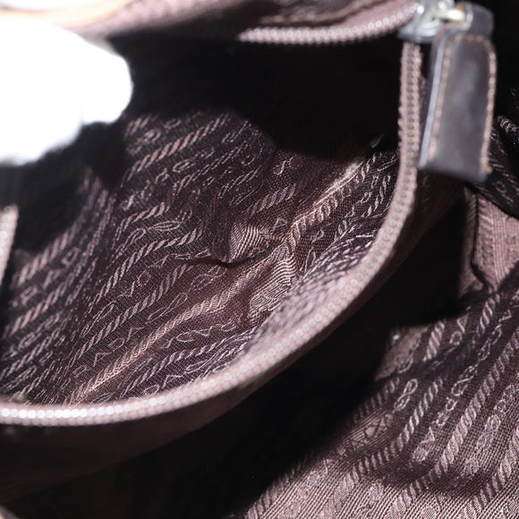PRADA Rugzak Nylon Khaki Zilver Auth 171259