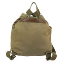 PRADA Rugzak Nylon Khaki Zilver Auth 171259-3
