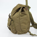 PRADA Rugzak Nylon Khaki Zilver Auth 171259-5