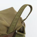 PRADA Rugzak Nylon Khaki Zilver Auth 171259-7
