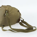 PRADA Rugzak Nylon Khaki Zilver Auth 171259-9