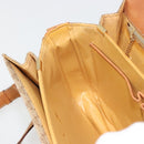 CELINE Macadam Canvas Horse Carriage Shoulder Bag PVC Beige Gold Auth 171260A-19