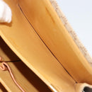 CELINE Macadam Canvas Horse Carriage Shoulder Bag PVC Beige Gold Auth 171260A-23