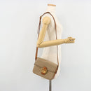 CELINE Macadam Canvas Horse Carriage Shoulder Bag PVC Beige Gold Auth 171260A-25