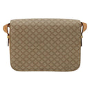 CELINE Macadam Canvas Horse Carriage Shoulder Bag PVC Beige Gold Auth 171260A-3