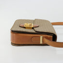 CELINE Macadam Canvas Horse Carriage Shoulder Bag PVC Beige Gold Auth 171260A-4
