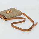 CELINE Macadam Canvas Horse Carriage Shoulder Bag PVC Beige Gold Auth 171260A-7