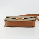 CELINE Macadam Canvas Horse Carriage Shoulder Bag PVC Beige Gold Auth 171260A-9